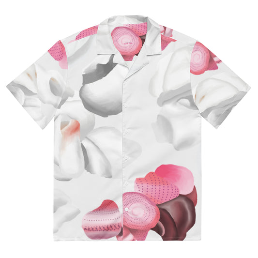 hawaii white pupu shell unisex aloha shirt