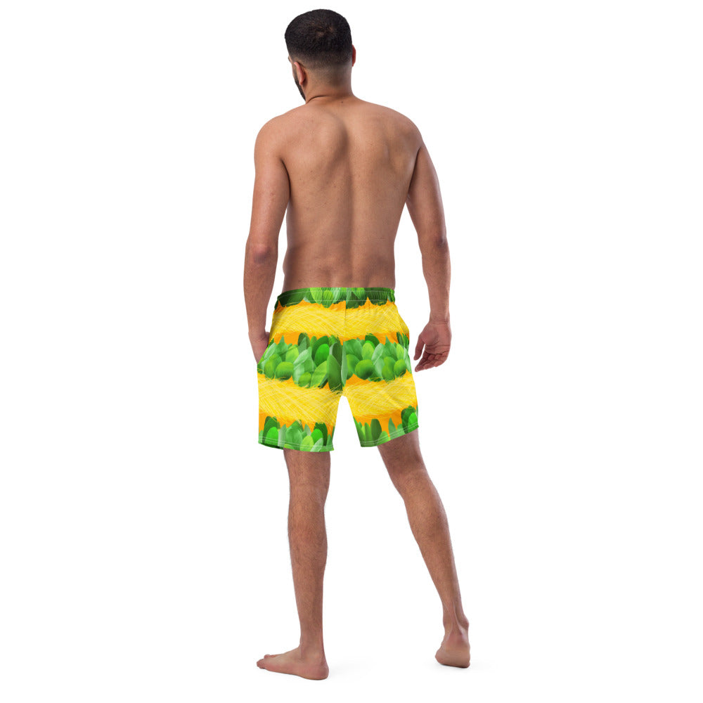 hawaii kaunaoa flower men’s swim trunks back model