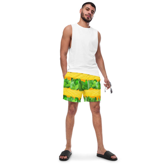hawaii kaunaoa flower men’s swim trunks front model