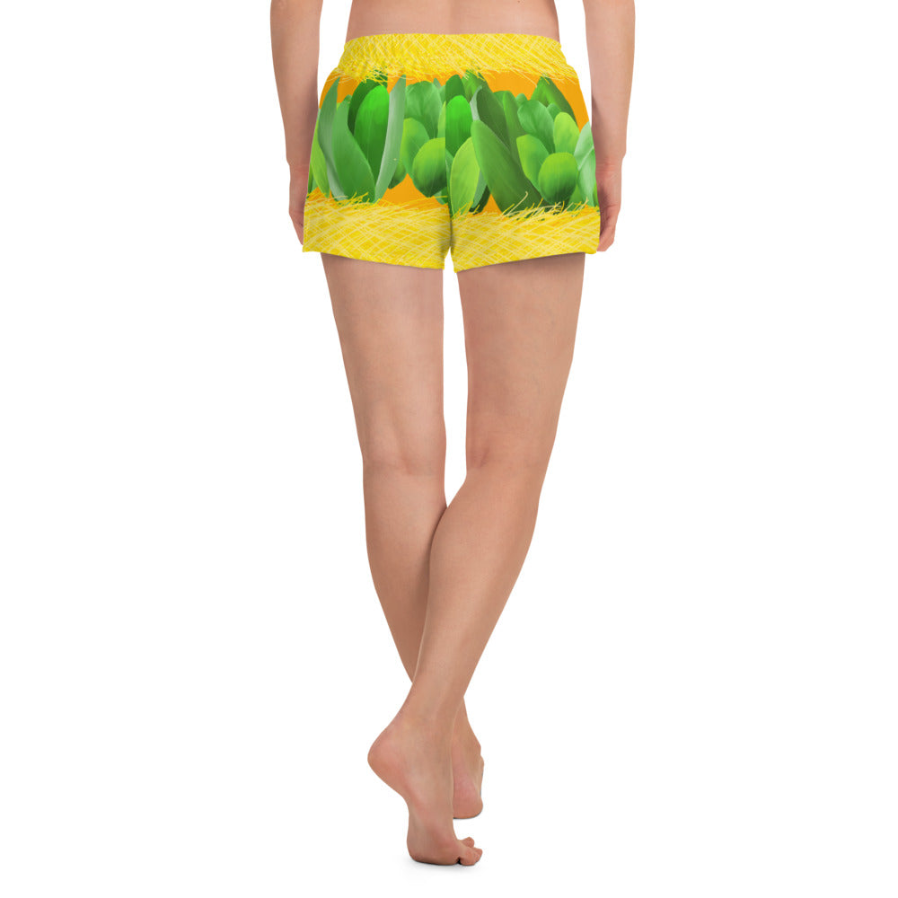 hawaii kaunaoa flower womens athletic shorts front back