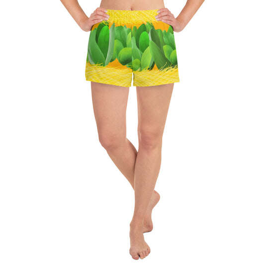 hawaii kaunaoa flower womens athletic shorts front model
