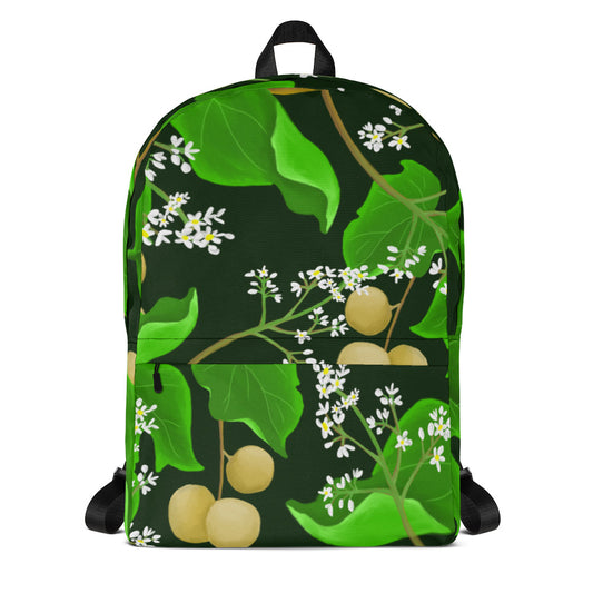 hawaii kukui nut flower backpack front