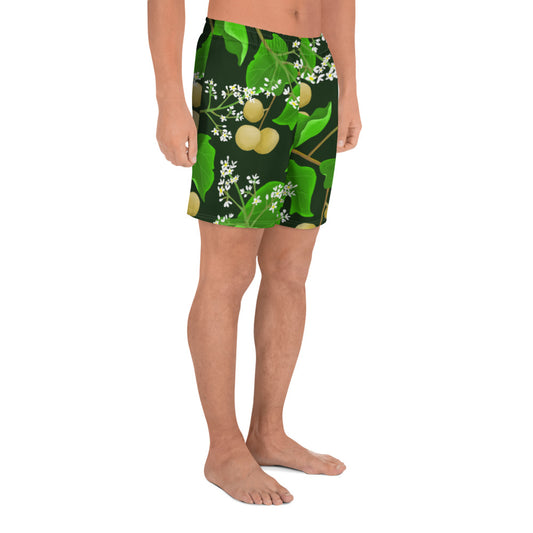 hawaii kukui nut flower mens athletic long shorts model
