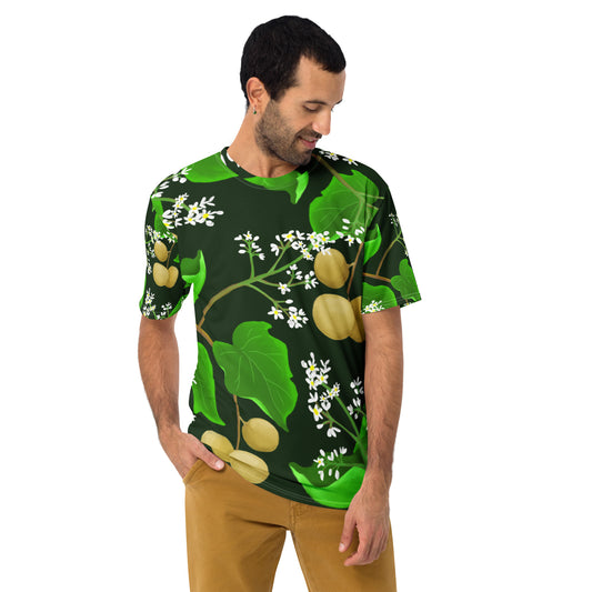 hawaii kukui nut flower mens t-shirt model front