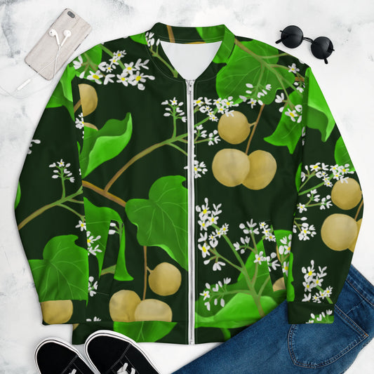 hawaii kukui nut flower unisex bomber jacket