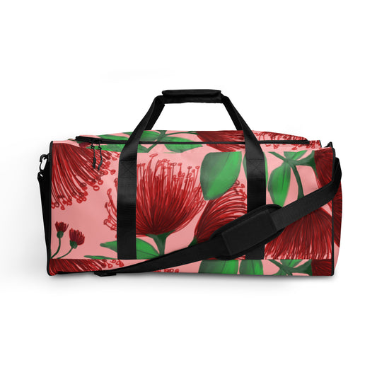 hawaii lehua flower duffle bag