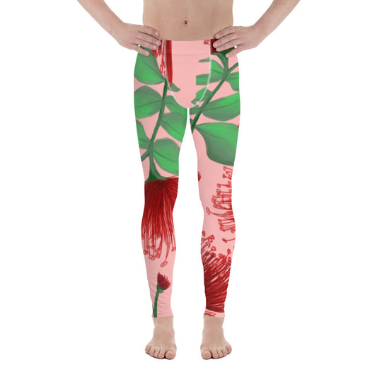 hawaii lehua flower mens leggings