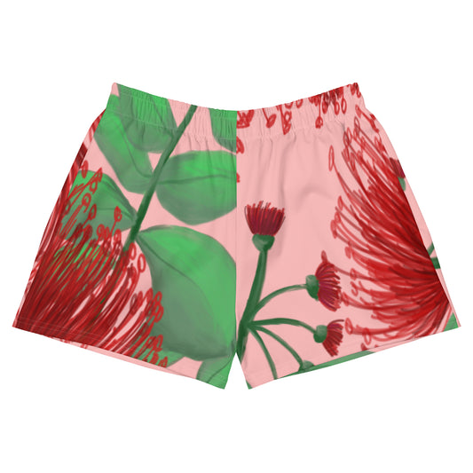 hawaii lehua flower womens athletic shorts