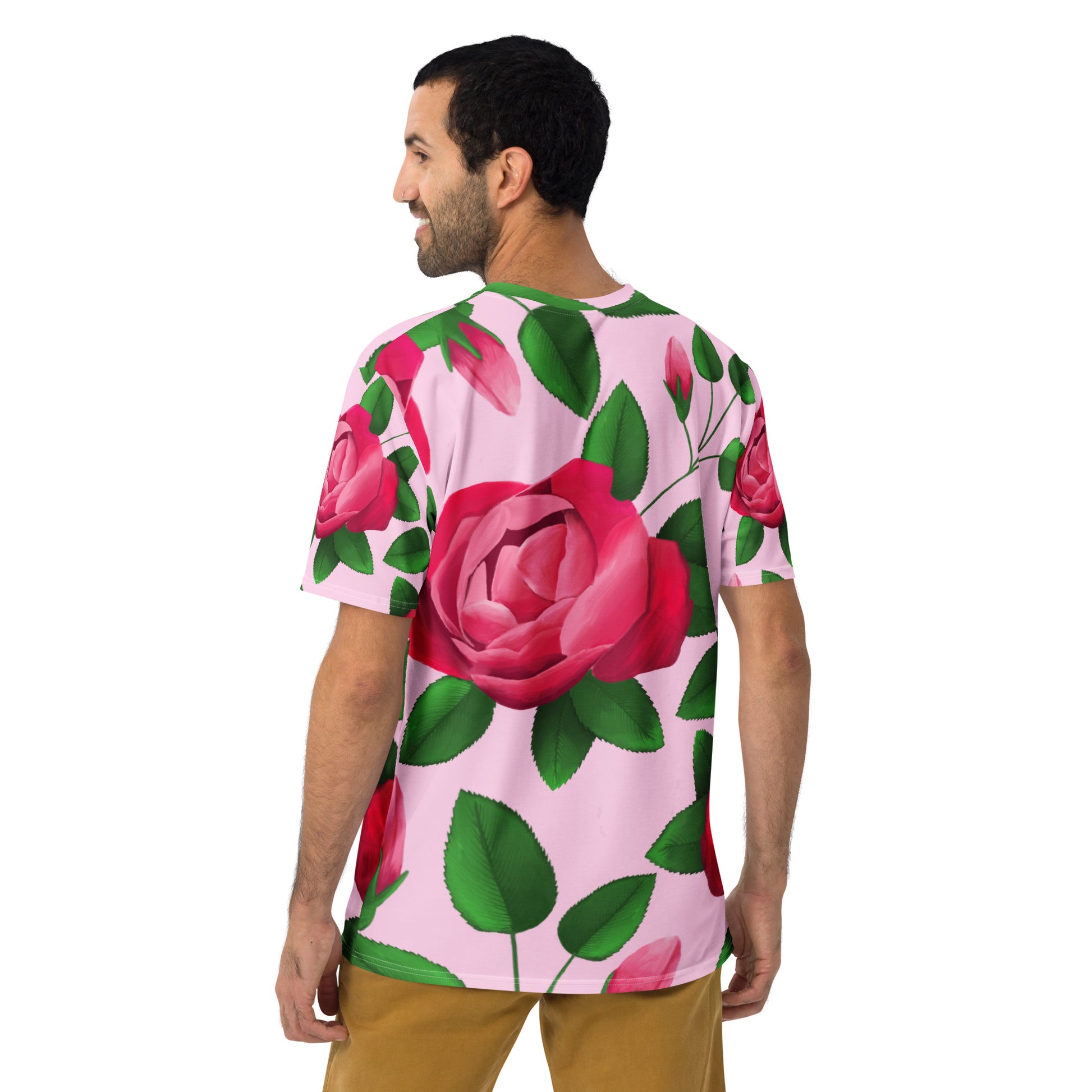 hawaii lokelani rose mens t-shirt model back