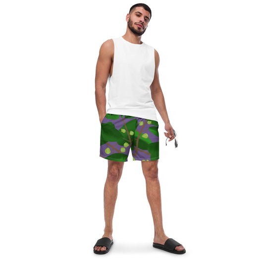 hawaii mokihana berry men’s swim trunks  front model