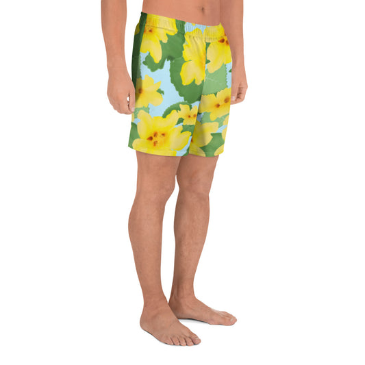 hawaii puailima flower mens athletic long shorts model