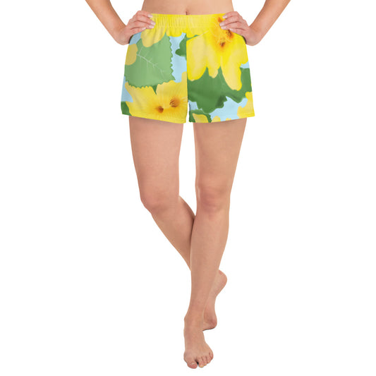 hawaii puailima flower womens athletic shorts front model
