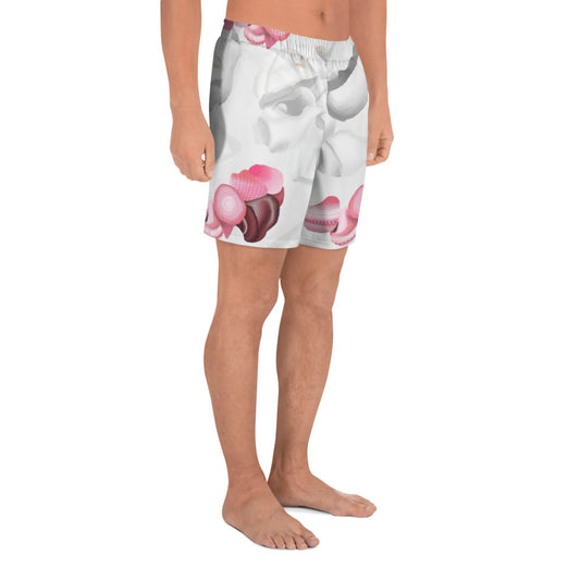 hawaii white pupu shell mens athletic long shorts model