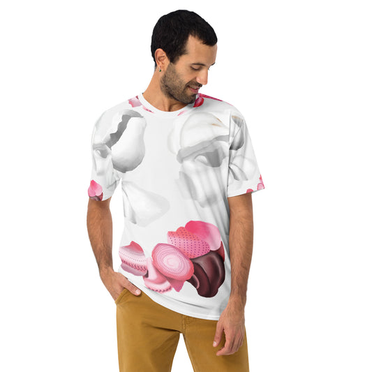 hawaii white pupu shell mens t-shirt model front